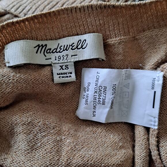 Madewell Camel Color Zebra Graphics Lightweight Crewneck Pull On Sweater - Sz XS - Picture 10 of 11